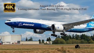 4K | First 777-9X August 2020 Testing Update: N779XW landing + take off flight tests at PAE Everett