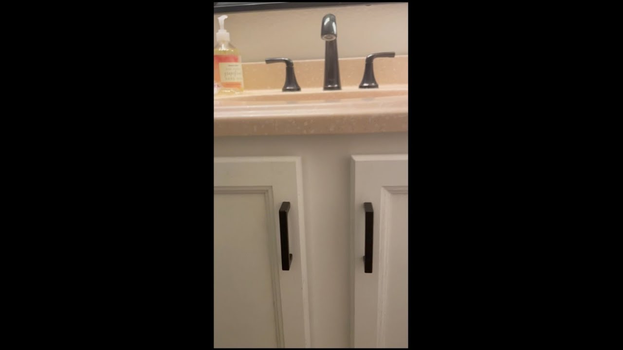 Installing Handles on Bathroom (or any) Cabinets - YouTube