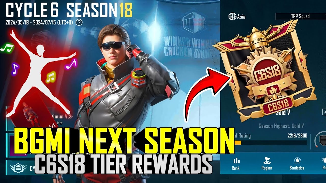 BGMI Next Season C6S18 Tier Rewards | Diamond Tier Gun Skin | New Season 18 Tier Rewards