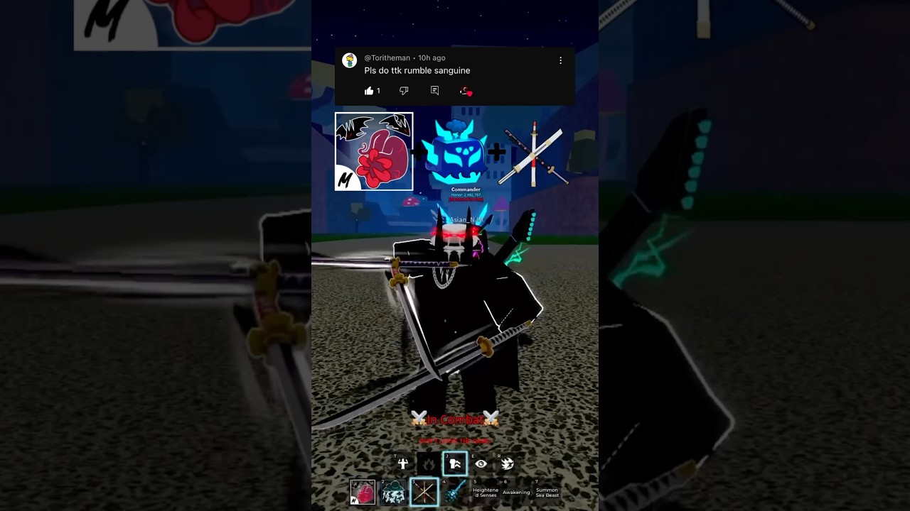 The Best TTK, Sanguine Arts, and Rumble Combo in bloxfruits! 