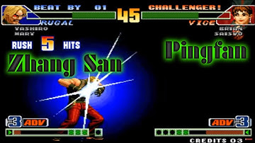 KoF 98 Combo ► Pingfan vs Zhang San ► yzkof arcade emulator, kof98 plus, kof98