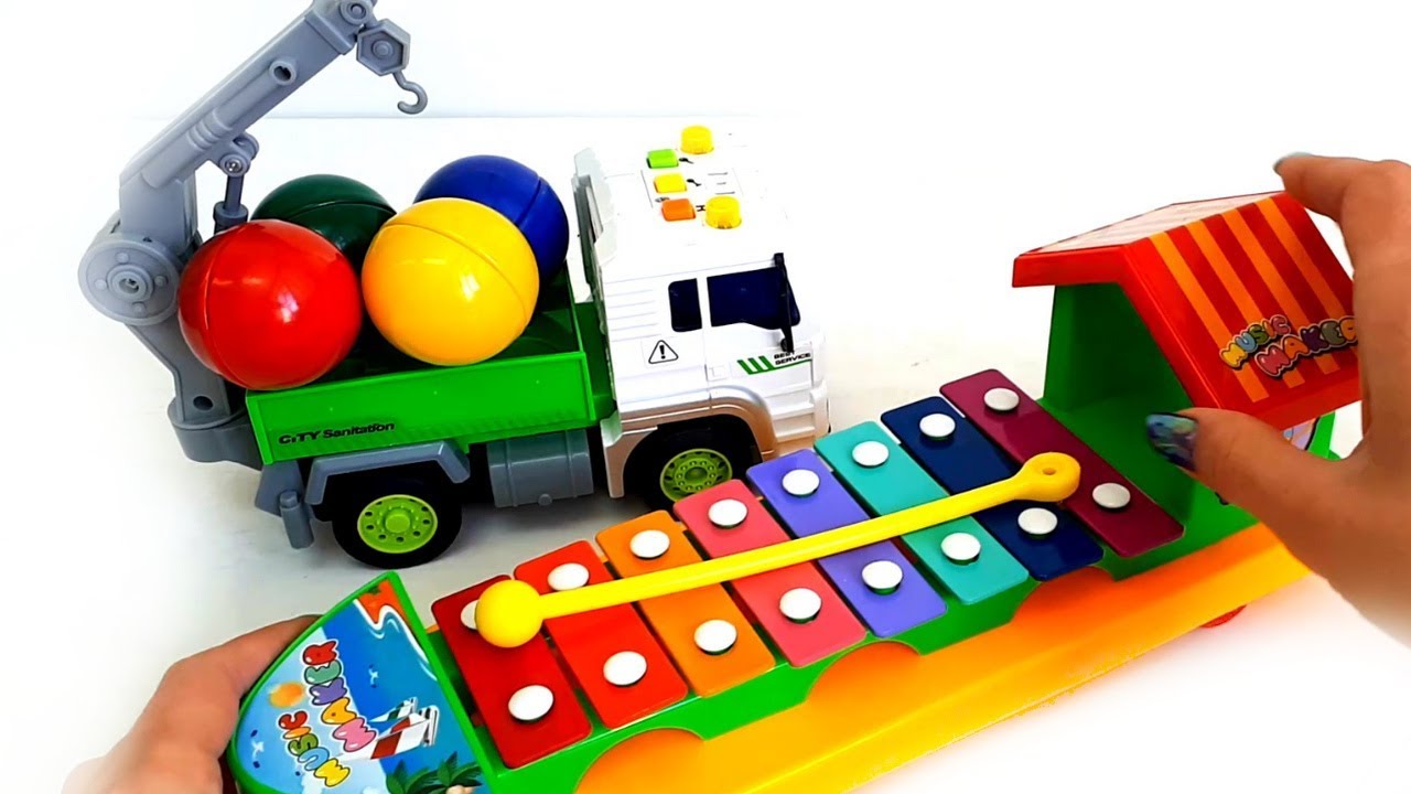 Car Toy and balls and xylophone toys play YouTube
