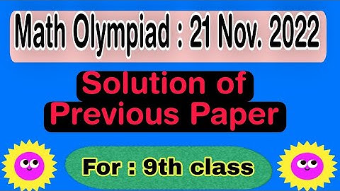 9th math Olympiad exam Solution Dated 21.01.2022