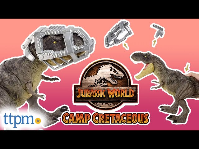Mattel Jurassic World Toys Camp Cretaceous Dinosaur Toy, Stomp 'N Escape  Tyrannosaurus Rex Action Figure with Stomping Motion