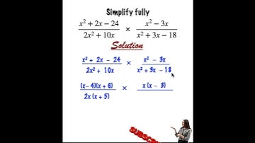 Simplify fully: Algebraic Fractions👩🏻‍🎓💯✅#algebraicfractions  #solvingquadraticequations #maths