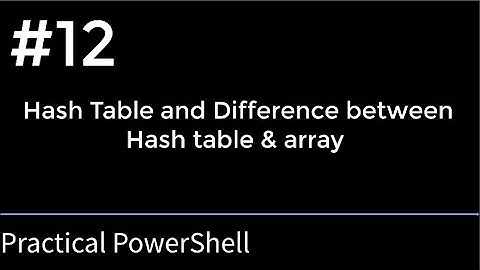 Hash table PowerShell