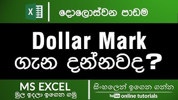Microsoft Excel Beginner Course (Sinhala) Part 12 - Dollar Mark?