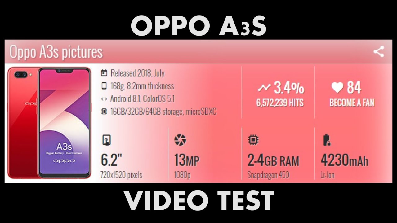 OPPO A3S VIDEO TEST!!!