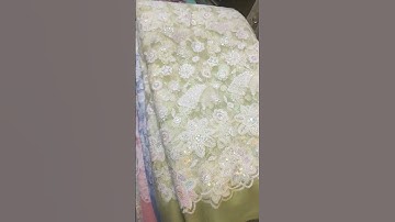 Designer white embroidery sequence work net