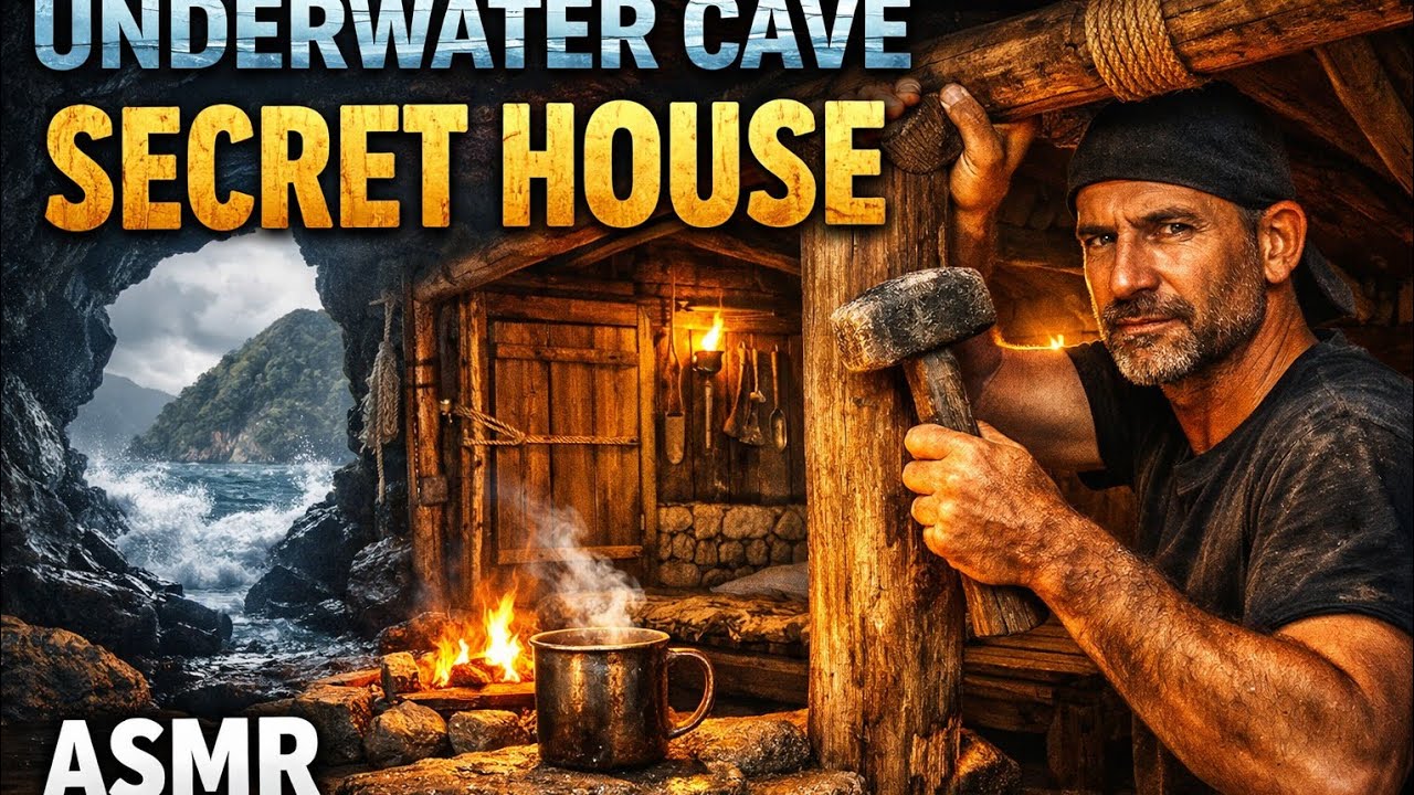 SECRET HOUSE inside UNDERWATER CAVE (Open Sea ASMR) 🌊 