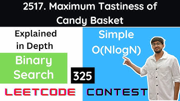 Leetcode 2517 Maximum Tastiness of Candy Basket - Hindi
