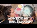 MOM DOES MY HAIR & MAKEUP! FUNNY AF! | Malvika Sitlani Aryan