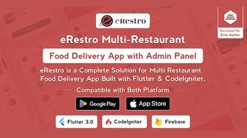 eRestro - Multi Restaurant Flutter App | Food Ordering App with Admin Panel & Restaurant Panel
