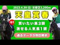 【天皇賞・春2023】過去データ9項目解析!!買いたい馬3頭と消せる人気馬1頭について(競馬予想)