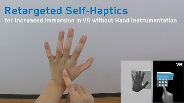 Retargeted Self-Haptics for Increased Immersion in VR without Hand Instrumentation