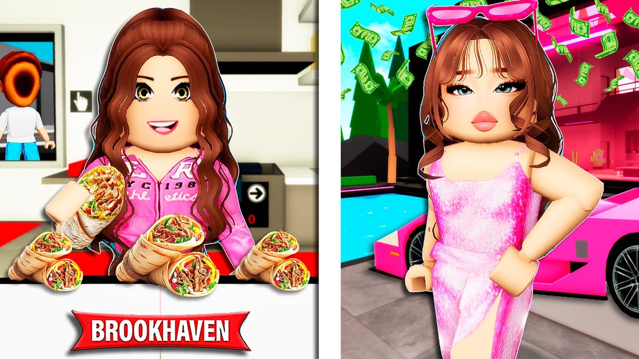 A MENINA FICOU RICA VENDENDO SHAWARMA | Historinhas Brookhaven Rp Bibi e Lud