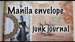 Manila envelope junk journal - sewing themed