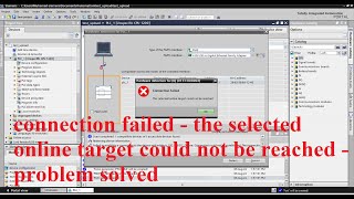 TIA Portal connection failed - the selected online target could not be reached - problem solved
