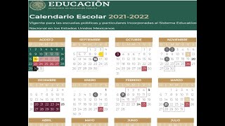 CALENDARIO ESCOLAR 2021-2022 OFICIAL SEP EN PDF LISTO PARA IMPRIMIR*