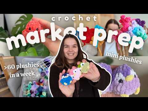 Making 200 Mini Plushies in 30 Days… Week 1 Results 🧶🧸 Crochet market prep vlog