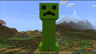 Exploding A GIANT CREEPER Next To A Village On Minecraft!