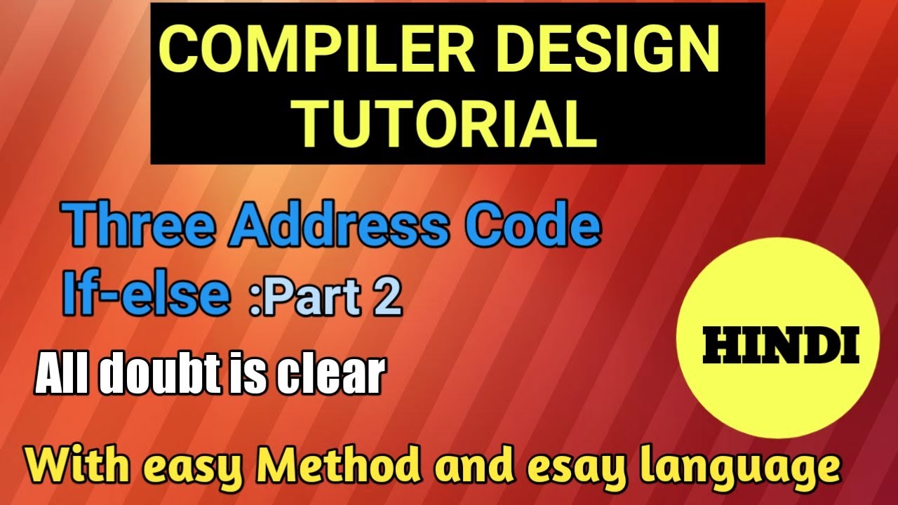 #2/ three address code for If-else /three address code/ compiler design ...