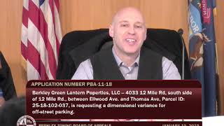 Berkley Zoning Board of Appeals Meeting - Jan 14, 2019