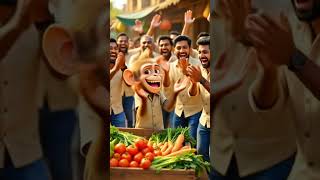 The monkey is selling vegetables. Everyone is making fun of him story🐒MonkeyJourneys #BeKind #Kind🐒