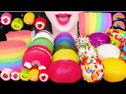 <strong>ASMR</strong> RAINBOW DESSERTS *<strong>BUBBLE</strong> CANDY, COTTON CANDY, FRUITY MARSHMALLOW 무지개 버블캔디, 솜사탕 먹방 EATING SOUNDS