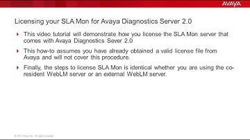 Licensing your SLA Mon for Avaya Diagnostics Server 2.0