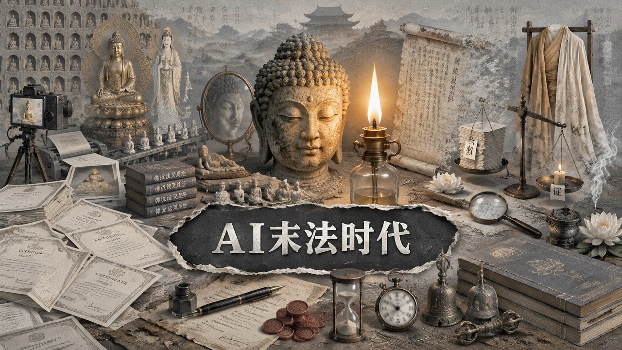AI正在制造佛经中的末法时代​ | 法灭尽经 | 信号理论 | 斯宾塞 | 阿克洛夫 | 柠檬市场 | 混同均… — Transcript