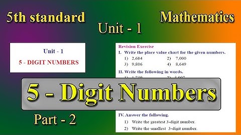 5-Digit Numbers | UNIT 1 | Part 2 | 5th standard Mathematics