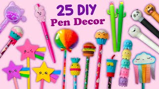 25 DIY AMAZING PEN DECOR IDEAS - DIY SCHOOL HACK IDEAS PENCIL DECORATIONS