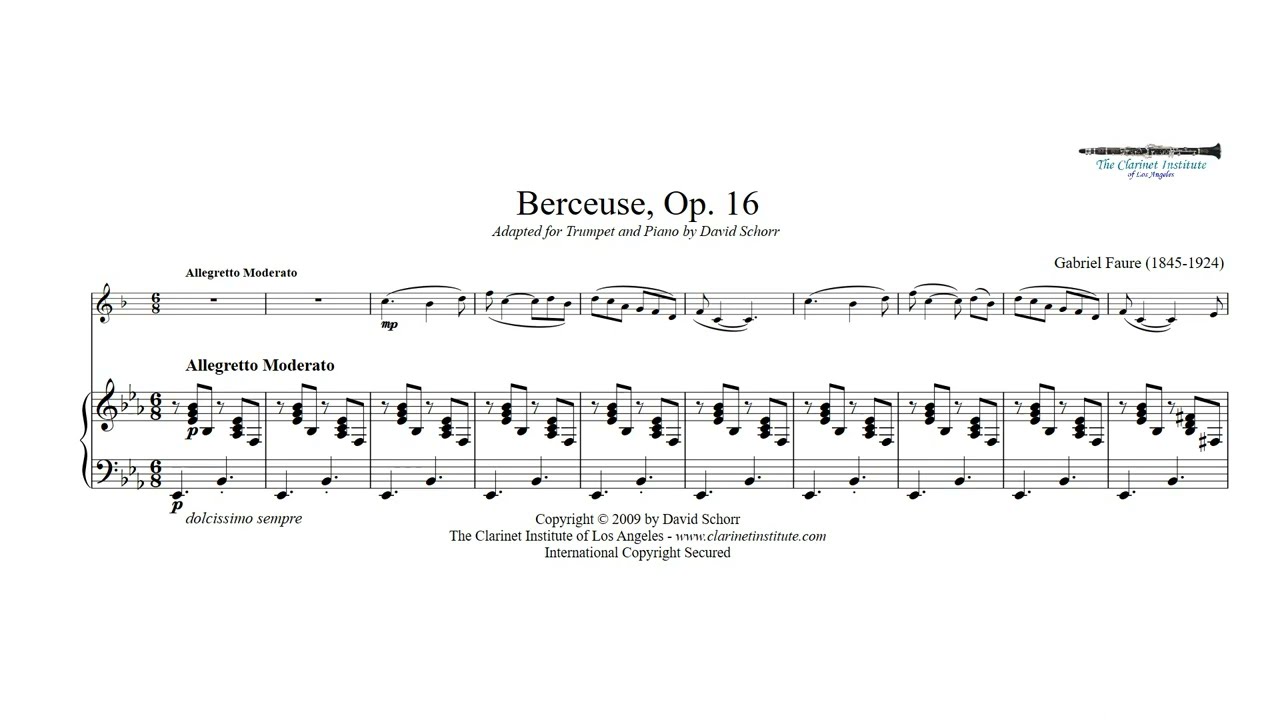 Trumpet Sheet Music, Vol. 1 - Clarinet Institute Music Archives