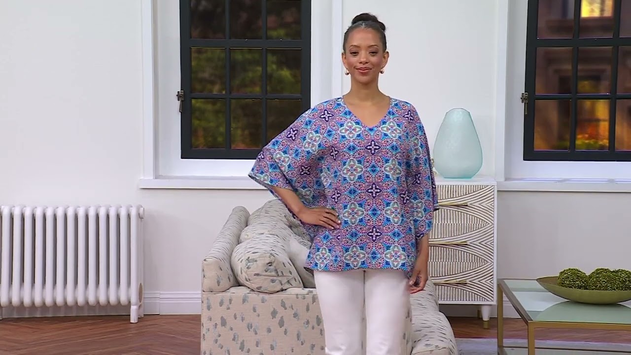 Belle by Kim Gravel Italian Tile Poncho on QVC - YouTube