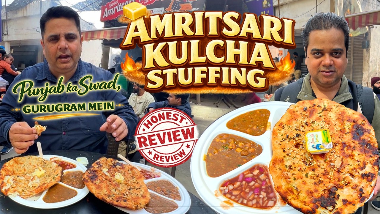 Amritsari Kulcha Stuffing in Gurugram 😍 Gurgaon Street Food ! Civil Lines Food Gurgaon ChatoraPoint