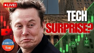 Tech Earnings Surprise! Meta Surges, Microsoft Slides, Tesla Pops —  Fed Holds | LIVE Trading Jan 29