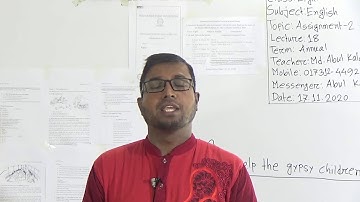 Class: Eight, Subject: English (Lecture- 18), Topic: Assignment-2