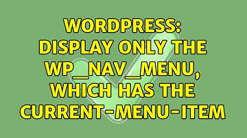 Wordpress: display only the wp_nav_menu, which has the current-menu-item