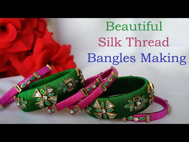 Shop Yellow with Green : Traditional Silk Thread Bangle Sets Online –  www.kosigam.com