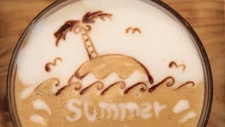 夏はアイスでSummer Vacationラテアート｜C CHANNELレシピ