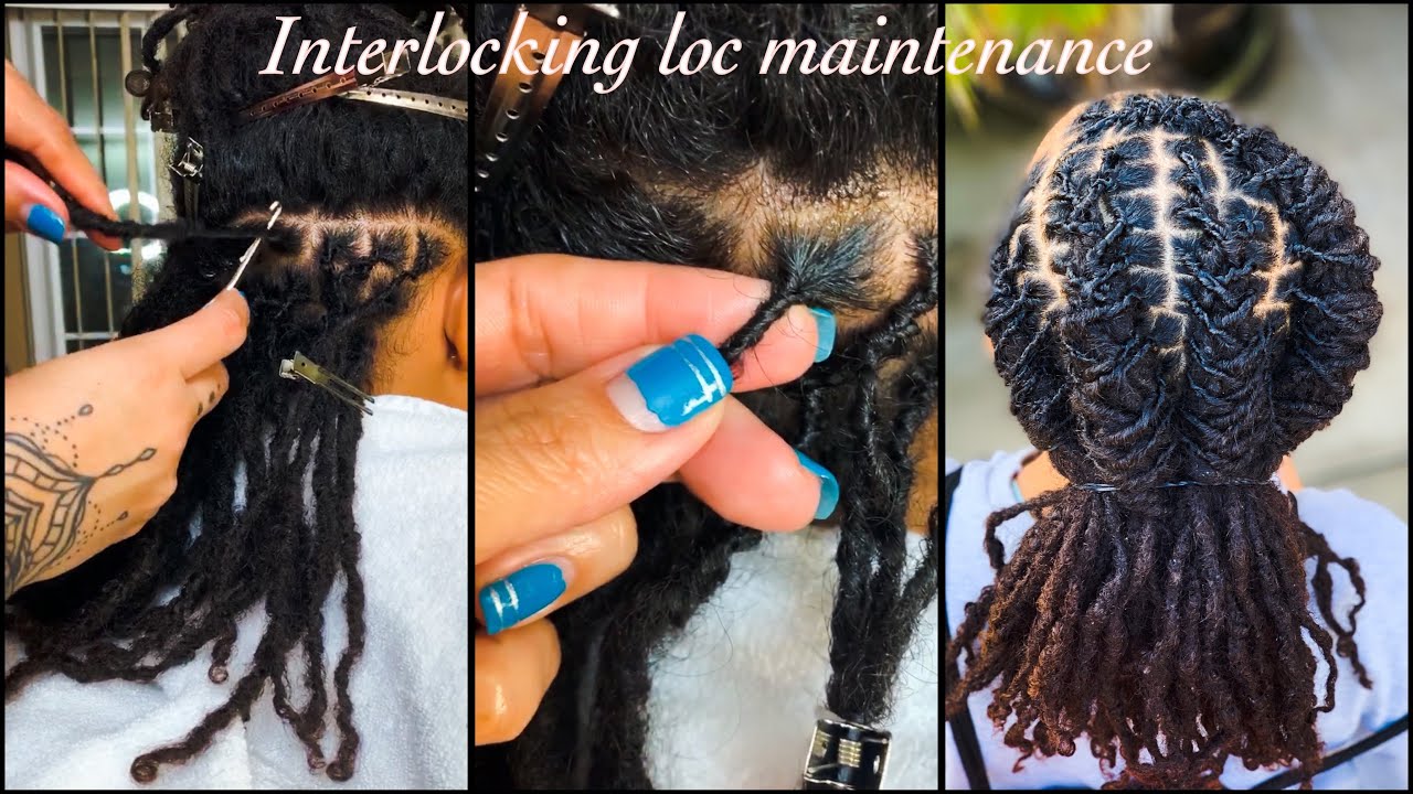 How to interlocking dreadlocks / loc maintenance tutorial YouTube