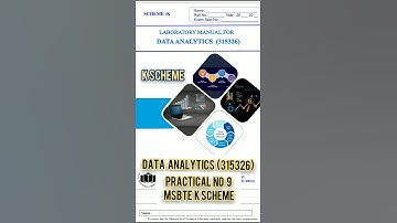 Data Analytics (315326) Practical No. 9 MSBTE K-Scheme #eduarena#dataanalytics#datascience #kscheme