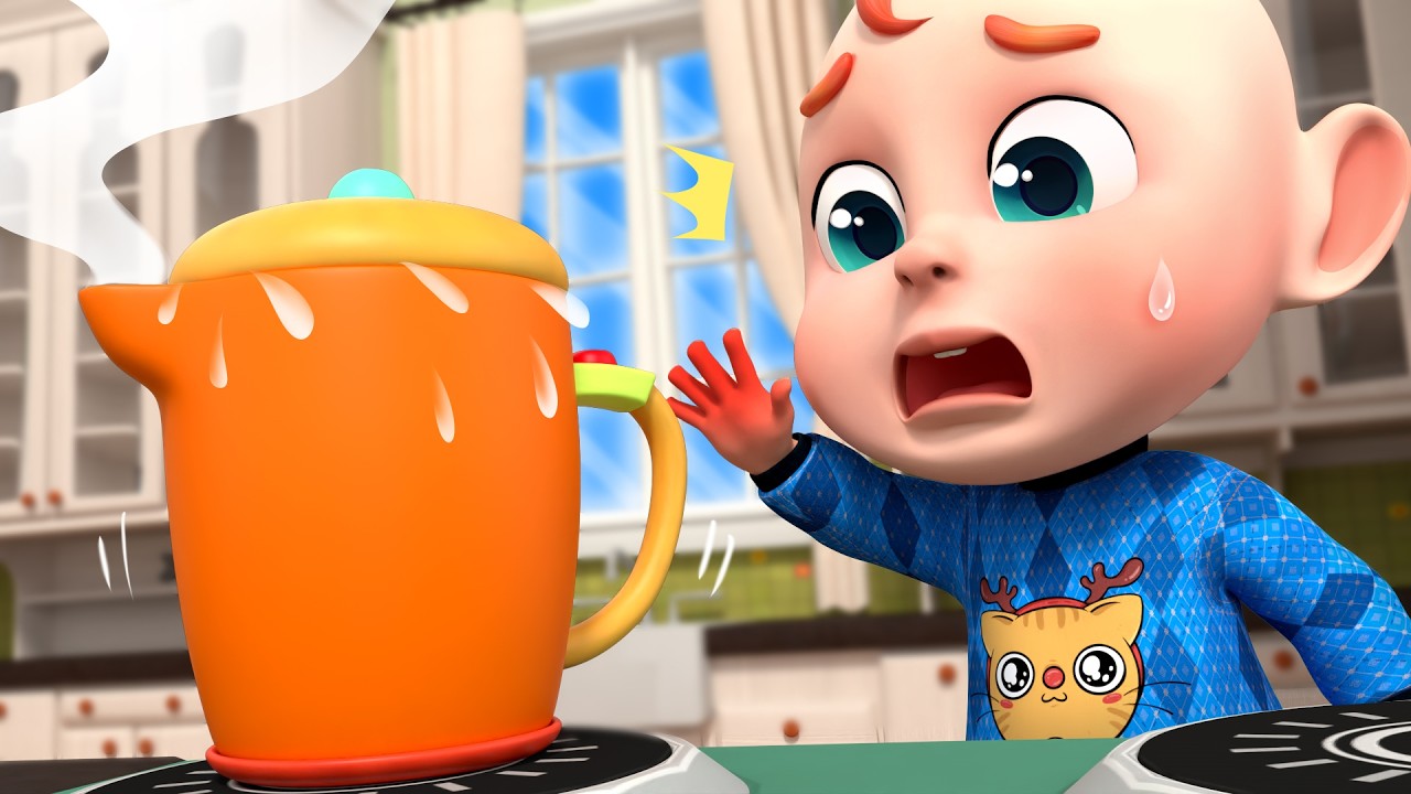 Hot Kettle Danger! Rob Almost Gets Burned 🔥| Police Safety Song | Rosoo Nursery Rhymes & Kids Songs
