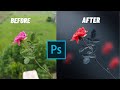 Red Blue Color Grading &  Background Blur | Flower & Macro Photography | Photoshop Editing Tutorial