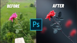 Red Blue Color Grading &  Background Blur | Flower & Macro Photography | Photoshop Editing Tutorial screenshot 4