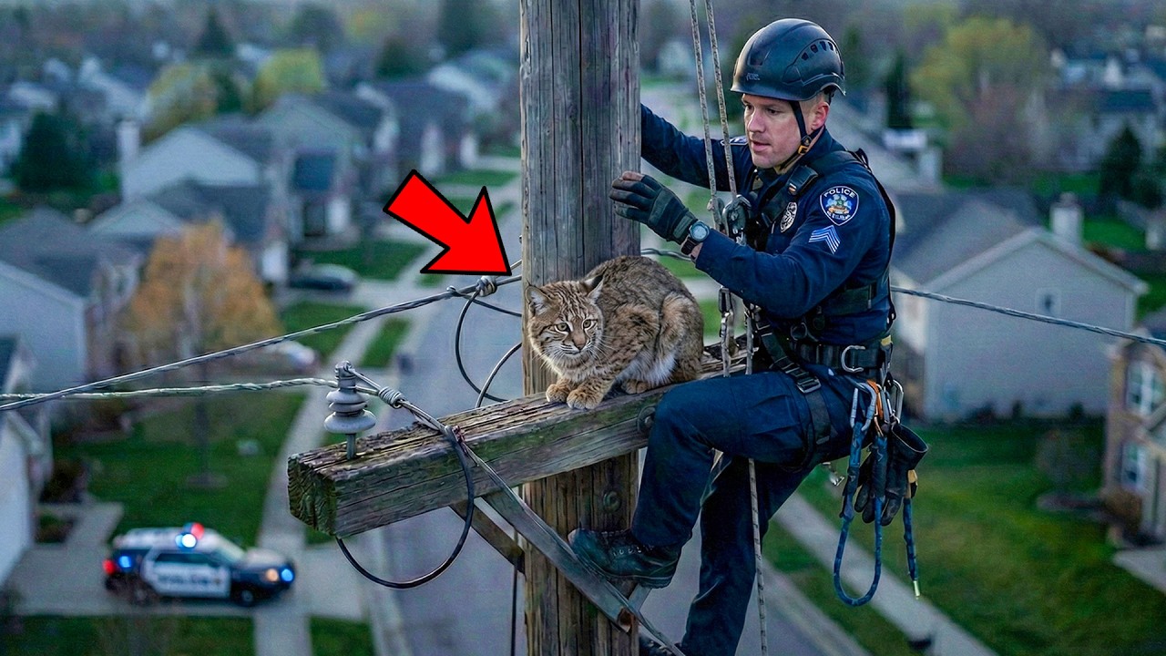 Trapped 2 Days on a Power Pole… This Bobcat’s Rescue Brought a Community to Tears