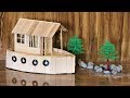 How to make a BOAT HOUSE using Popsicle Sticks