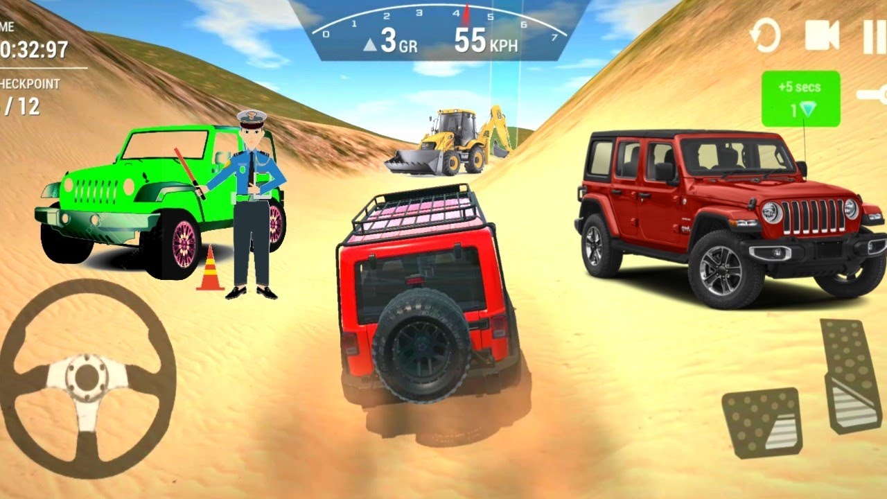 Ultimate Offroad Simulator Red Jeep Wranger Offroad Mountain Driving ! Ultra HD Gameplay