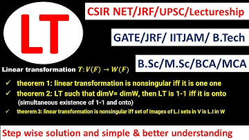 LT 14 linear transformation is non singular iff it is one one #LT_is_onto_iff_dimV=dimW #rangespace
